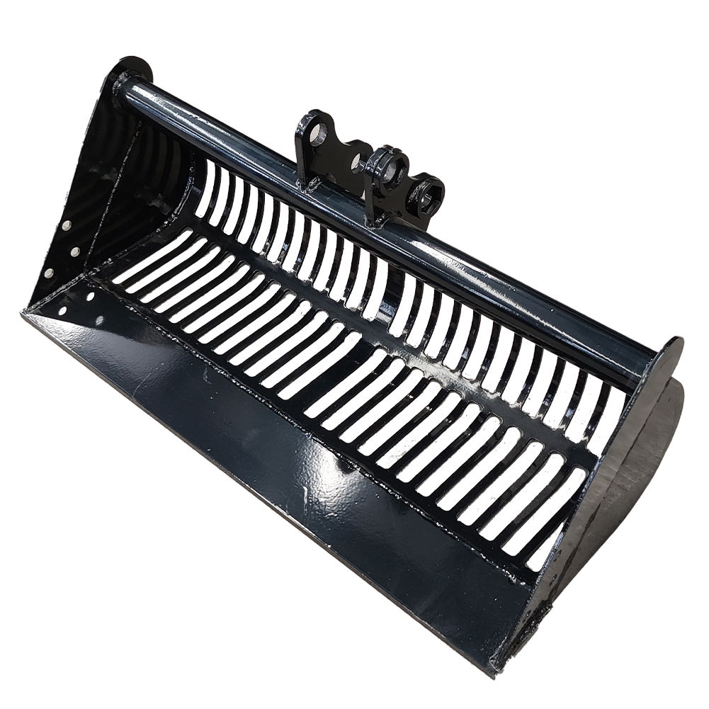 Side view of a skeleton screening bucket