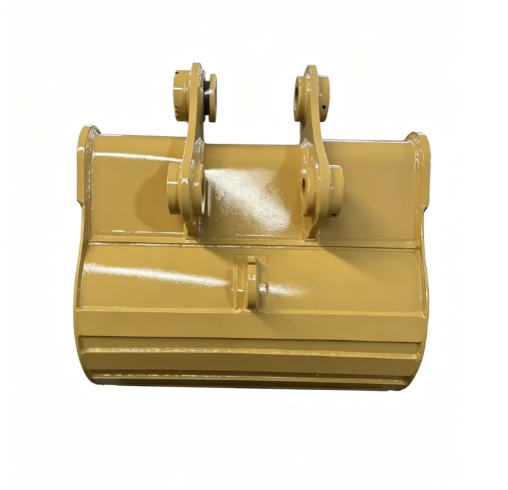 Wide clean-up bucket with a straight cutting edge