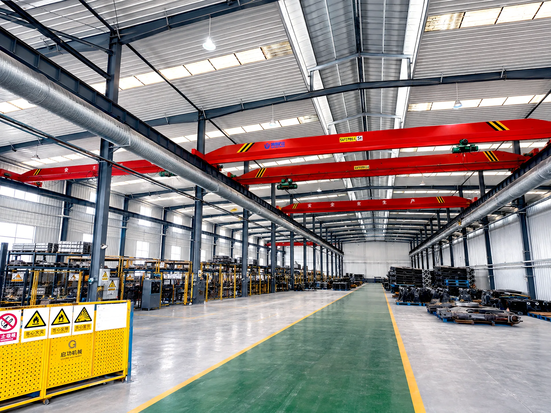 Panoramic view of the workshop gantry crane