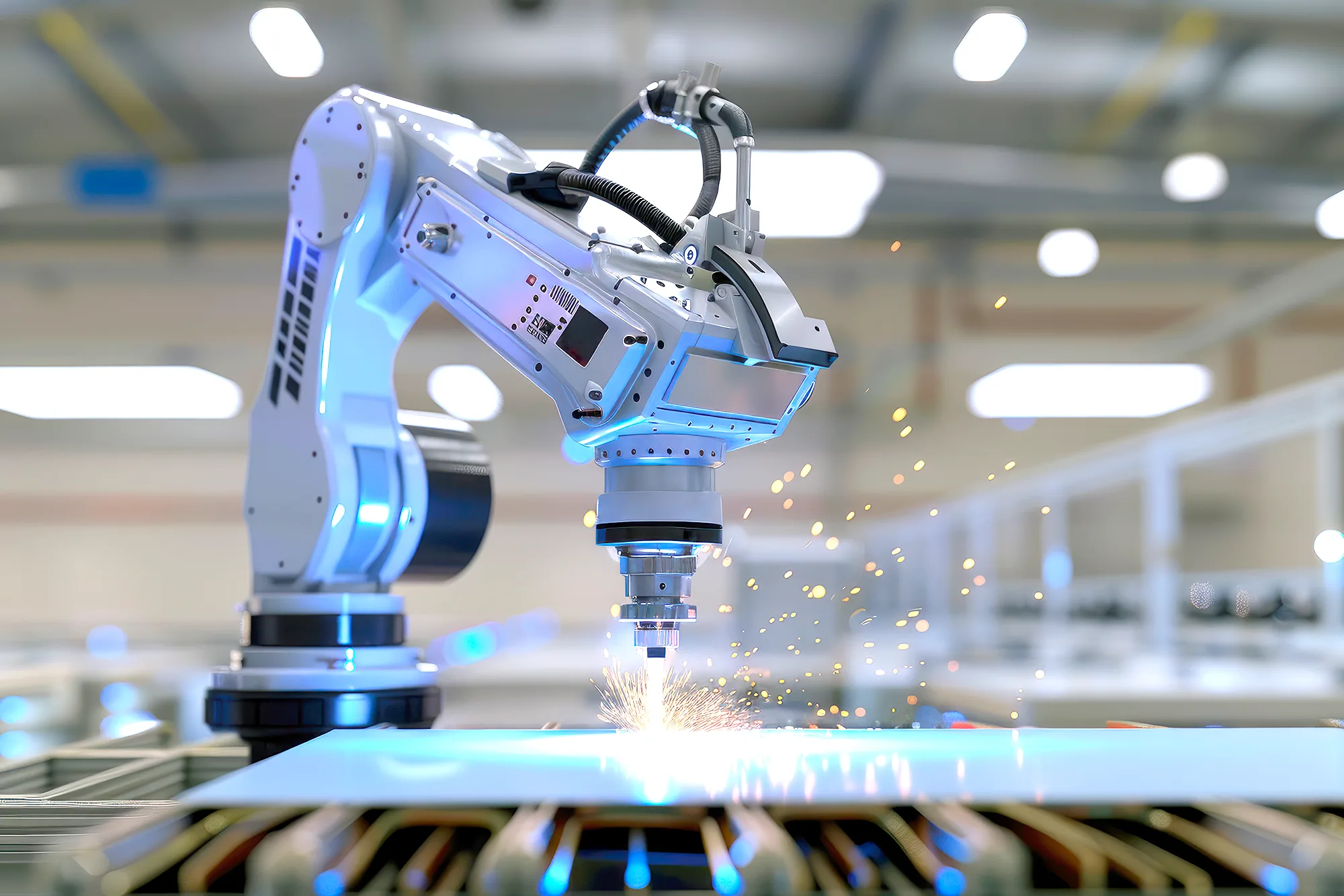 Robotic arm laser cutting